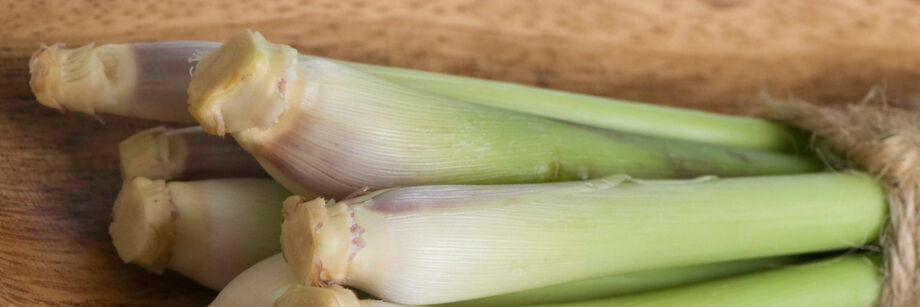 Bundled lemon grass stalks.