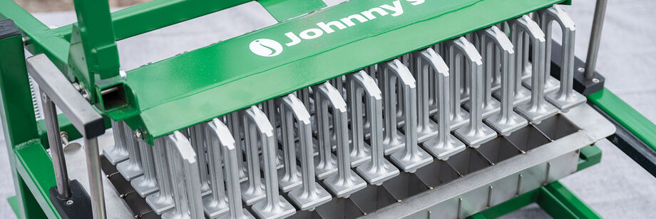 A Johnny's commercial soil blocker.