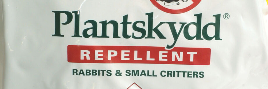 The Plantskydd repellent container for repelling rabbits, rodents, and small critters.