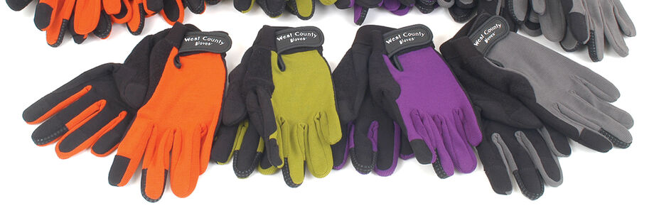 Garden gloves in four colors.