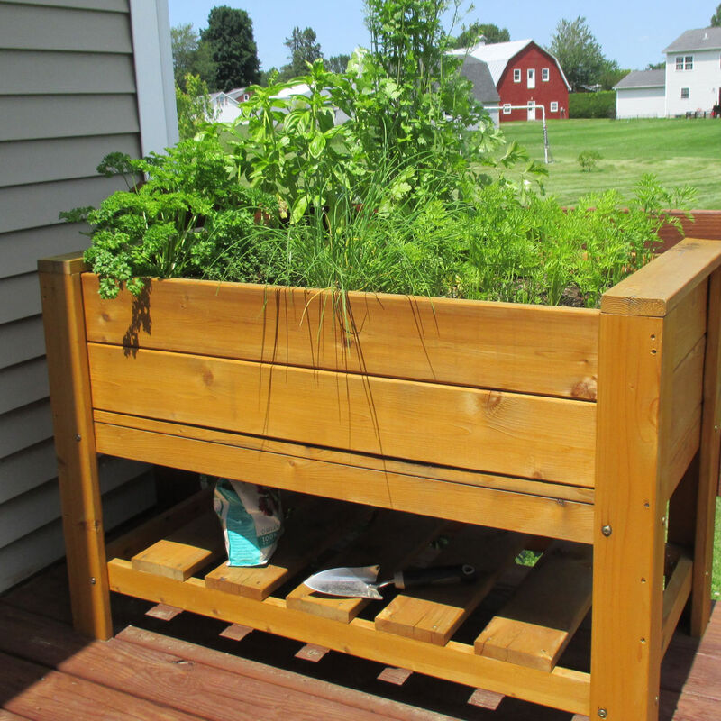 Elevated Cedar Planter Raised Beds & Planters