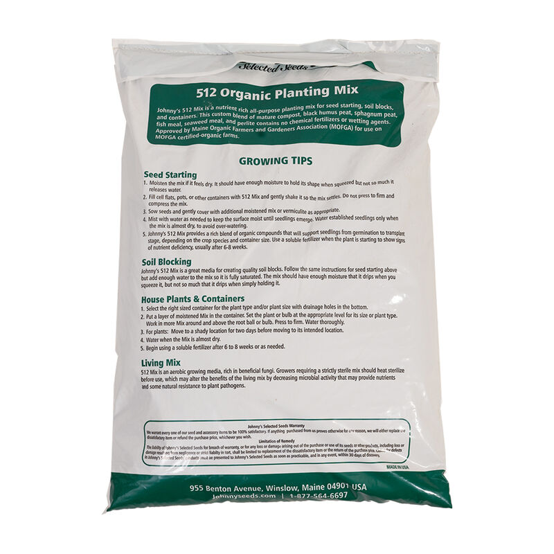Johnny's 512 Mix – 2-Yard Bulk (bagged) Growing Media