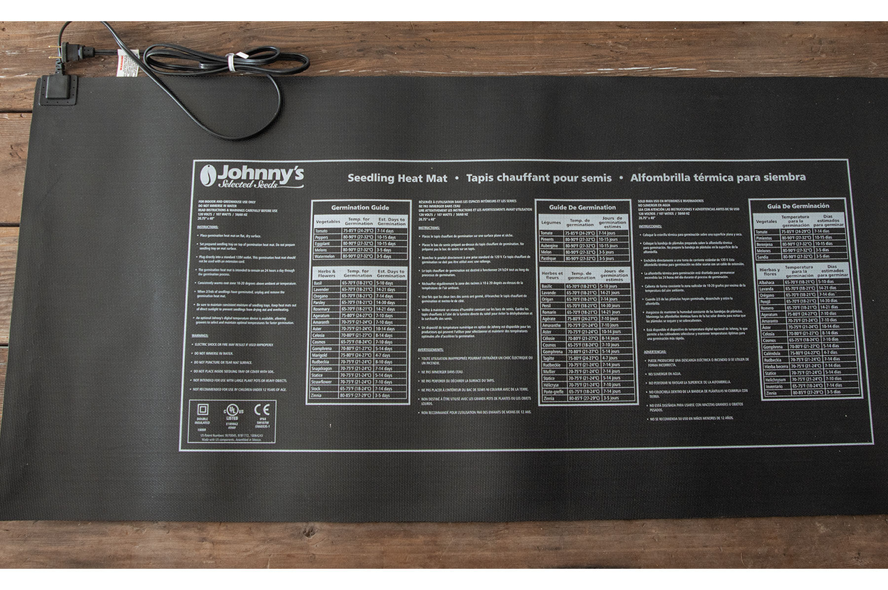 Johnny's Seedling Heat Mat &ndash; 20.75" x 48" Seedling Heat Mats