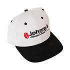 Johnny's Twill Hat – White with Black Hats