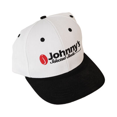 Johnny's Twill Hat – White with Black Hats