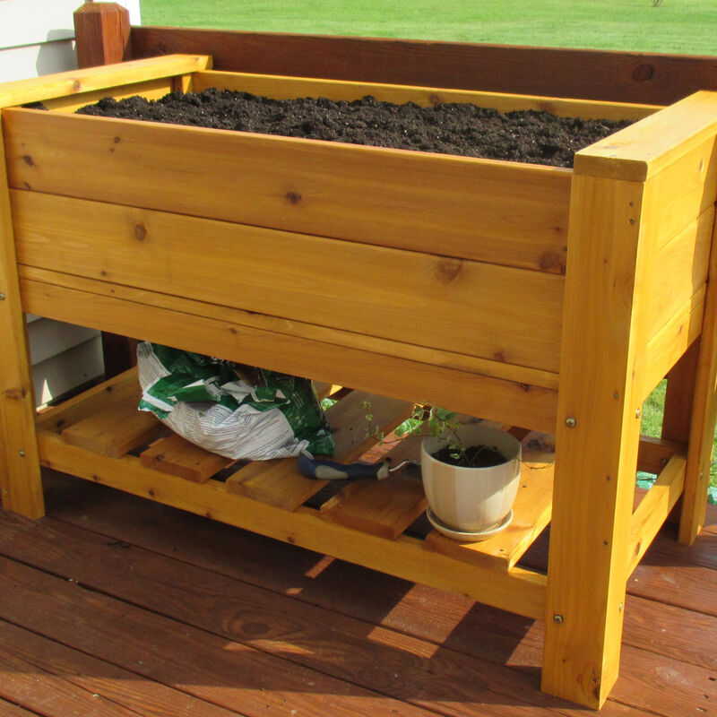 Elevated Cedar Planter Raised Beds & Planters