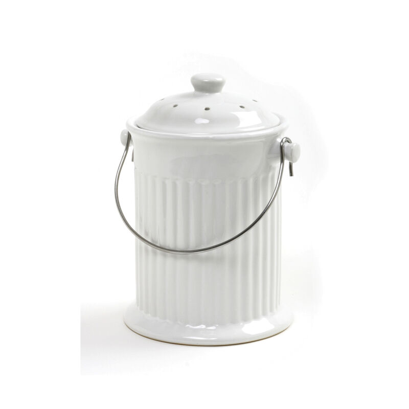Ceramic White – 4 Qt. Compost Bins & Accessories