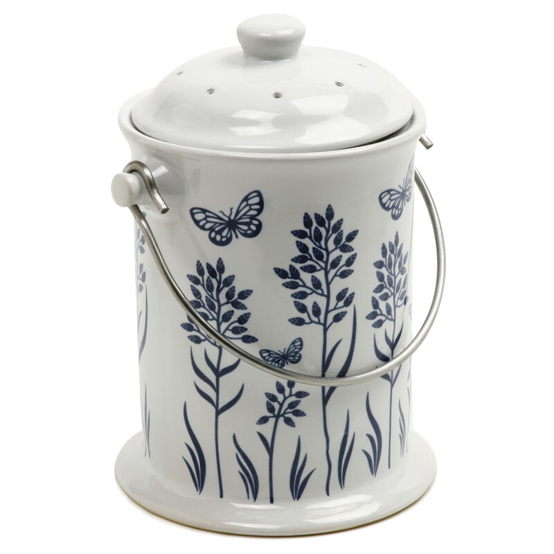 Ceramic Floral – 3 Qt. - Compost Keeper