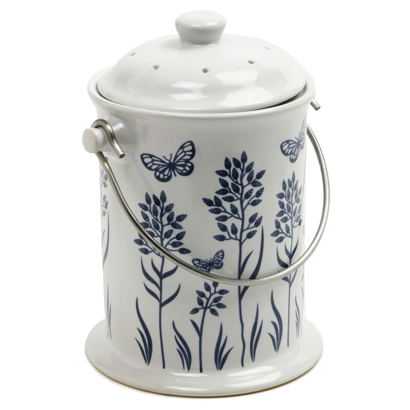 Ceramic Floral – 3 Qt. Compost Bins & Accessories