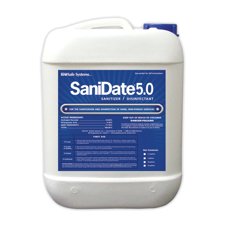 SaniDate® 5.0 Liquid Sanitizer – 2.5 Gal. Fungicides