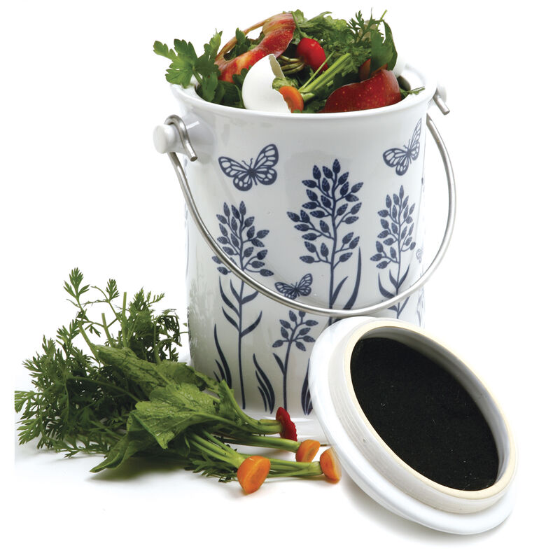 Ceramic Floral – 3 Qt. Compost Bins & Accessories