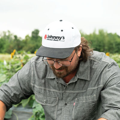 Johnny's Twill Hat &ndash; White with Black Hats