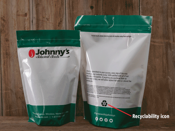 Johnny's recyclable seed pouches