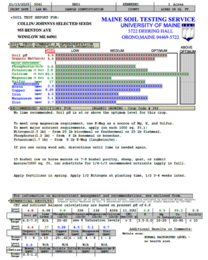 soil test results