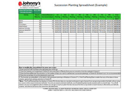Succession Planting Calculator
