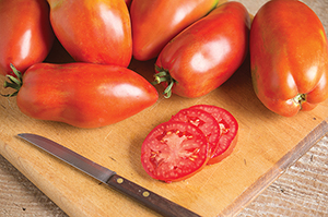 Blue Beech is a sausage-type heirloom paste tomato that fairly brims with flavor.