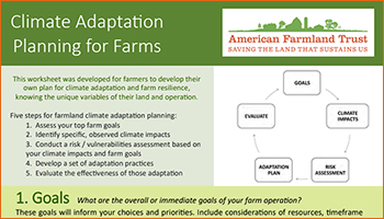 American Farmland Trust Climate Adaptation Planning Workbook for Farms