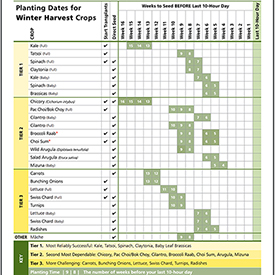 Winter Harvest Planting Chart