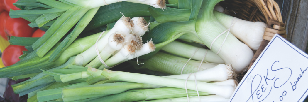 leeks at market