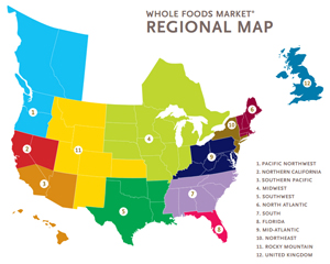 Whole Foods' floral purchasing model comprises 11 districts.