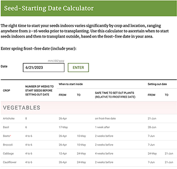 Seed-Starting Date Calculator