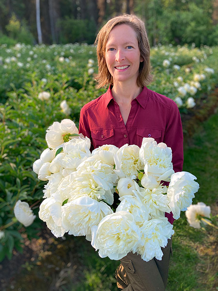 Martha Lojewski, cofounder and executive director of the Alaska Peony Cooperative