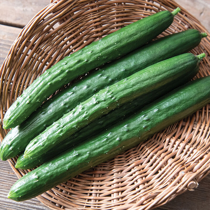 cucumbers in a whicker basket