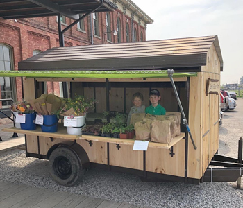 Harris Flower Farm's mobile flower cart