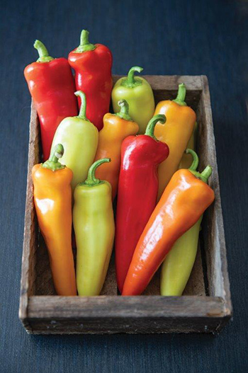 Hungarian Hot Wax Peppers in a box