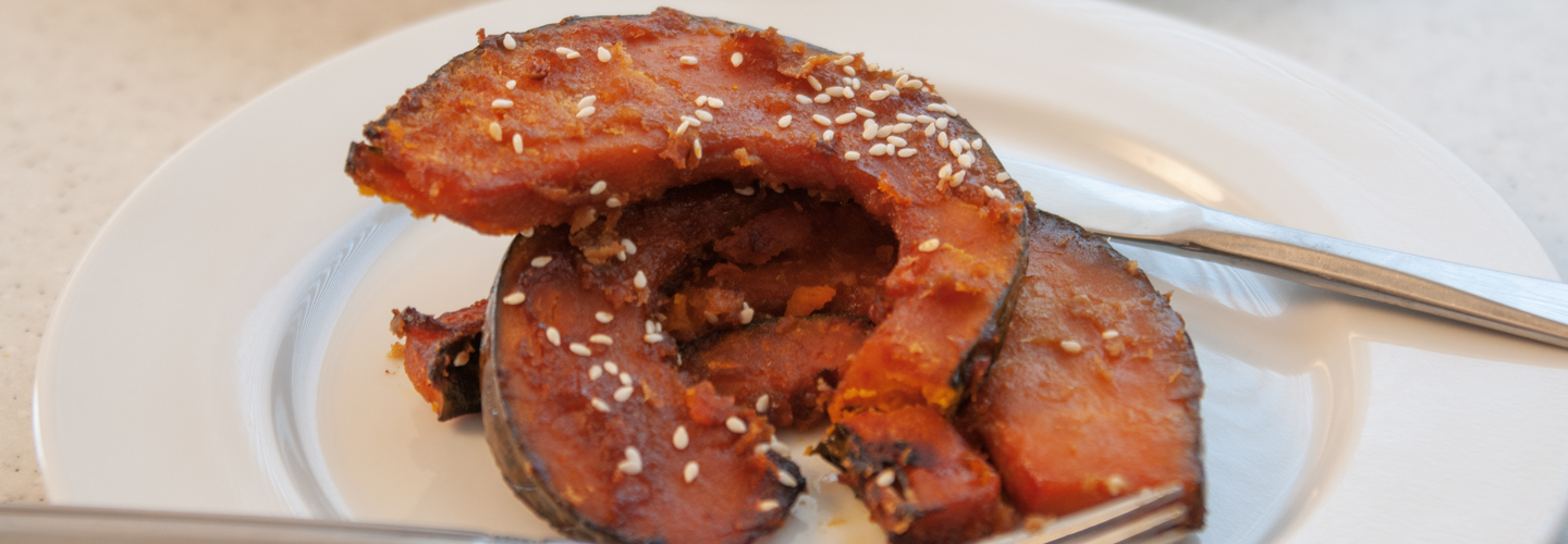 cooked kabocha squash slices
