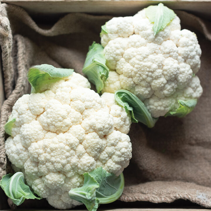 two heads of cauliflower