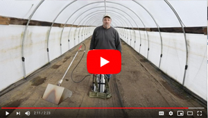 Adam Lemieux demos how to flame-weed to create a stale seed bed